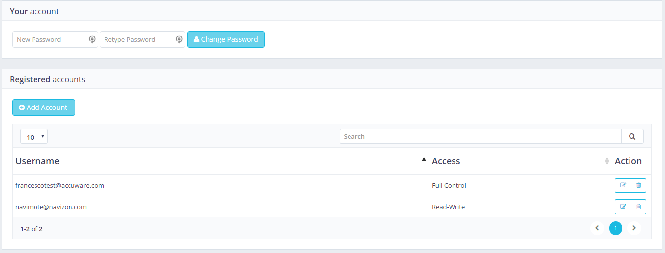 Indoor Tracking Dashboard - General - Accounts